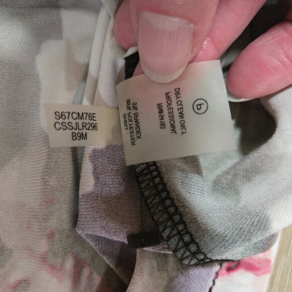 Calvin Klein Beautiful Floral Black Pink Sleeveless Women's Top Size Large - Picture 5 of 7